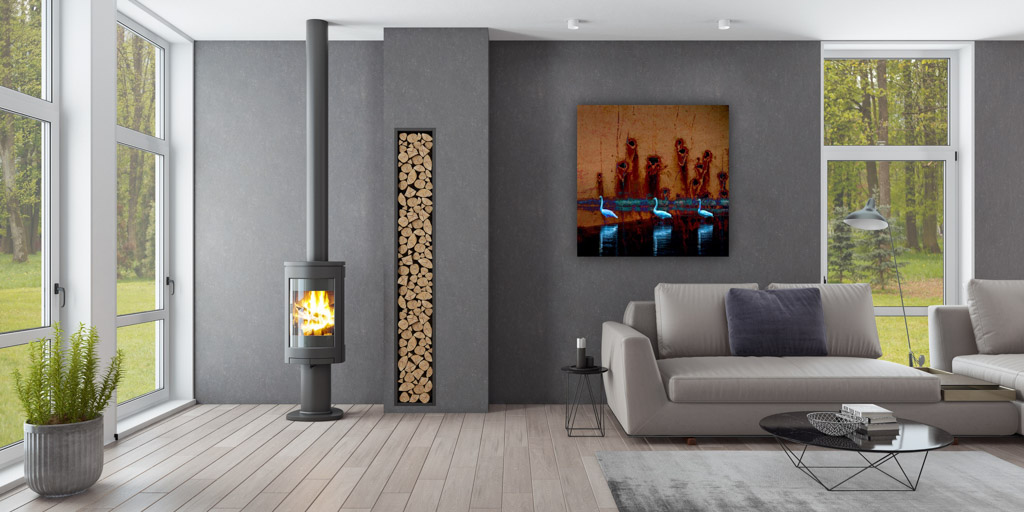 Veggbilder | Svanejakt | Swan hunting | fotokunst kunstfoto foto kunst bilder aluminiumsplate wall art